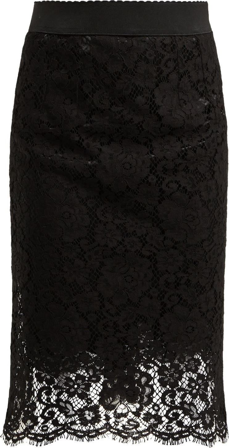 Dolce & Gabbana Floral-lace pencil skirt