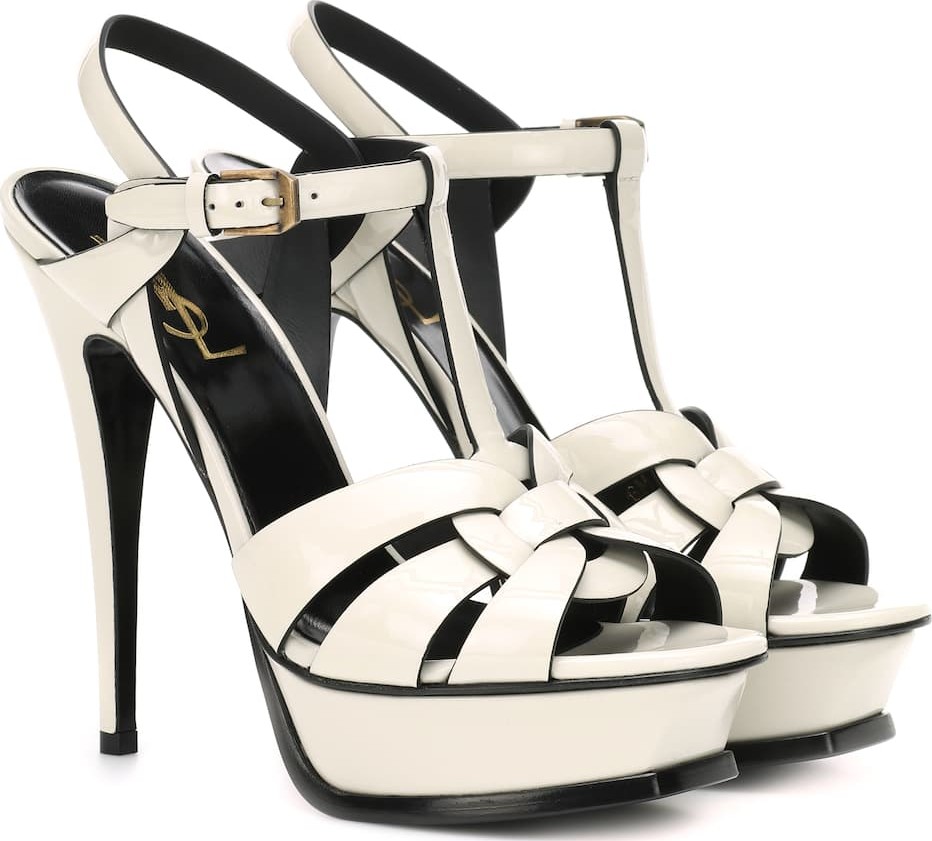 Saint Laurent Tribute 105 patent leather sandals