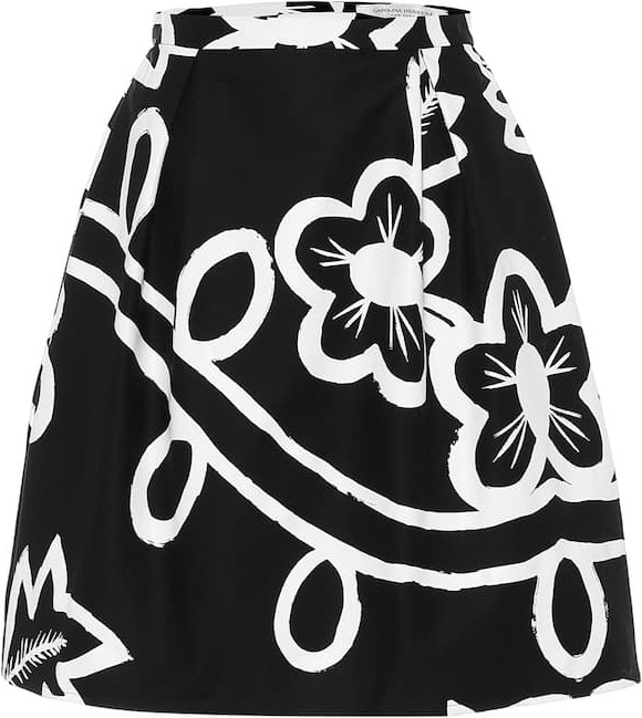 Carolina Herrera Floral stretch-cotton miniskirt