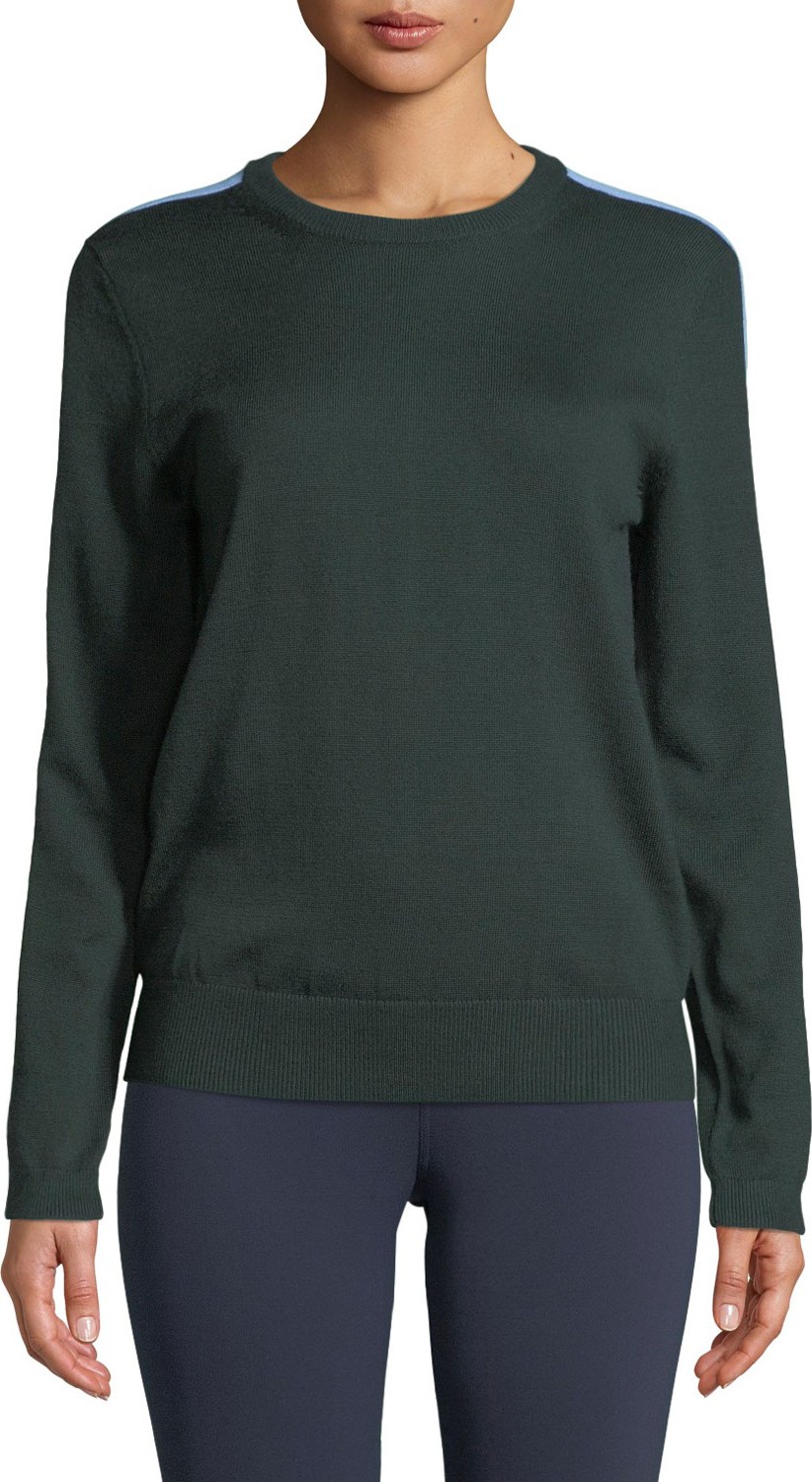 Tory Sport Double-Striped Cashmere Performance Sweater Tory Sport Double-Striped Cashmere Performance Sweater