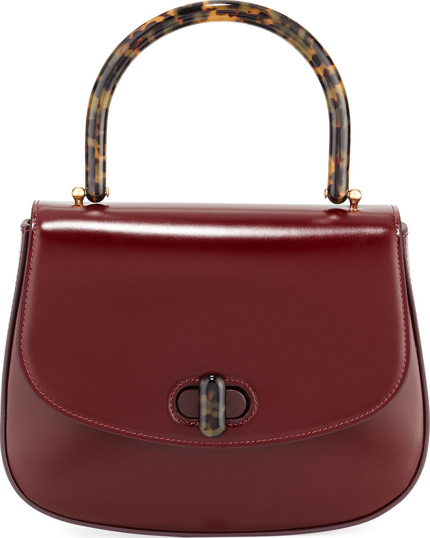 Edie Parker Large Box Calf Top Handle Bag