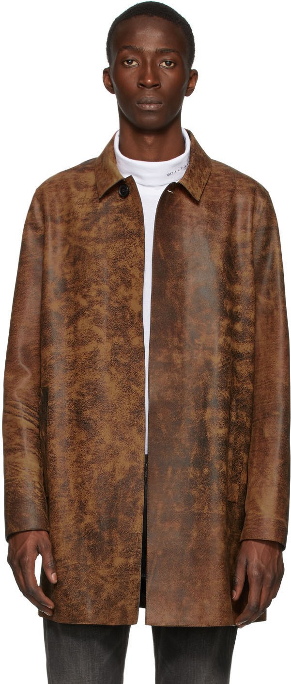 1017 ALYX 9SM Brown & Black Leather Coat