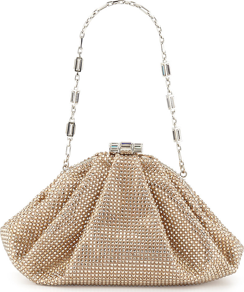 Judith Leiber Enchanted Allover Beaded Pochette Clutch Bag