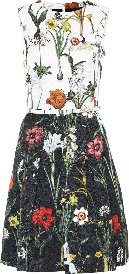 Oscar De La Renta Floral cloqué dress
