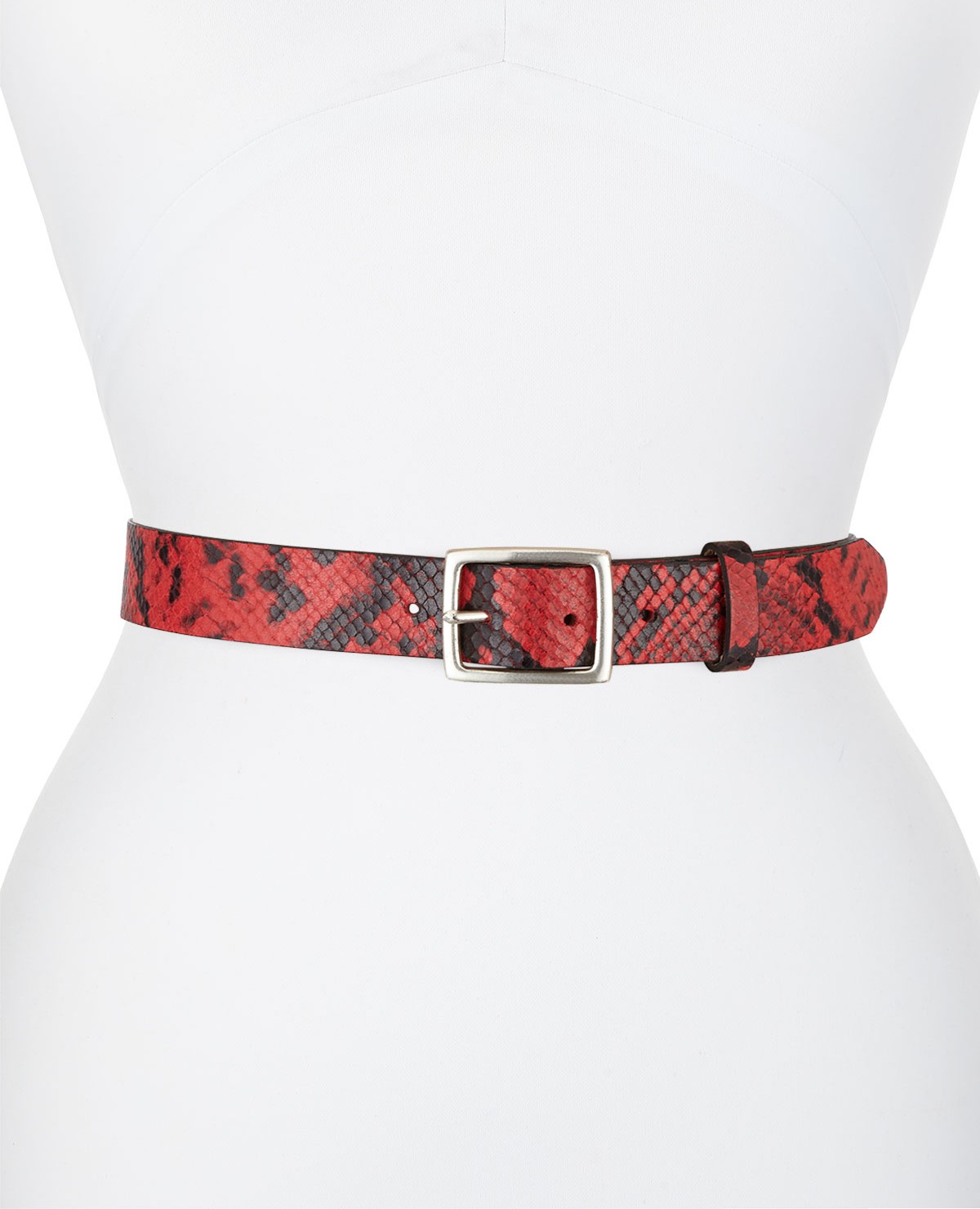 Rag & Bone Boyfriend Snake-Print Leather Belt