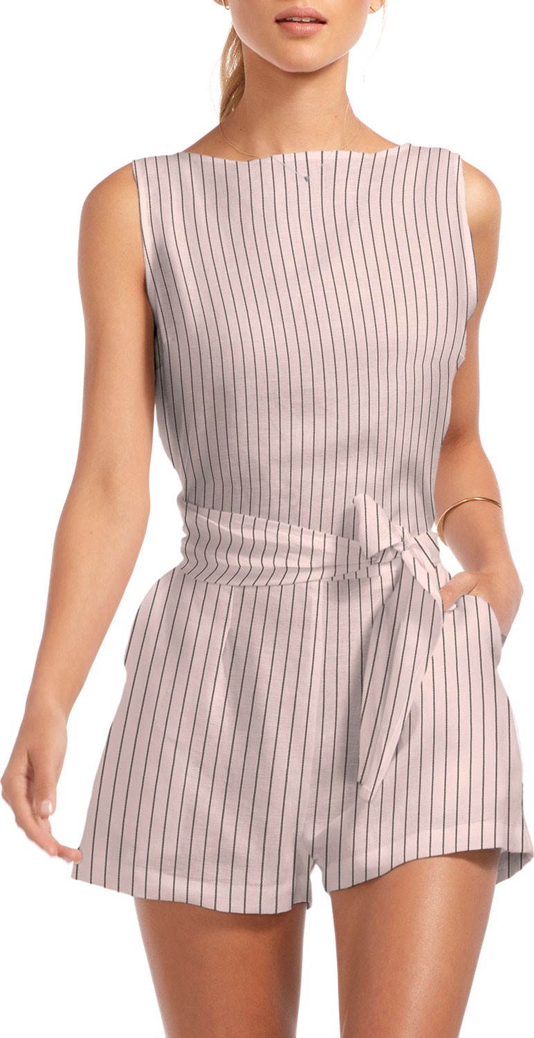 Vitamin A Martinique Linen Wraparound Romper