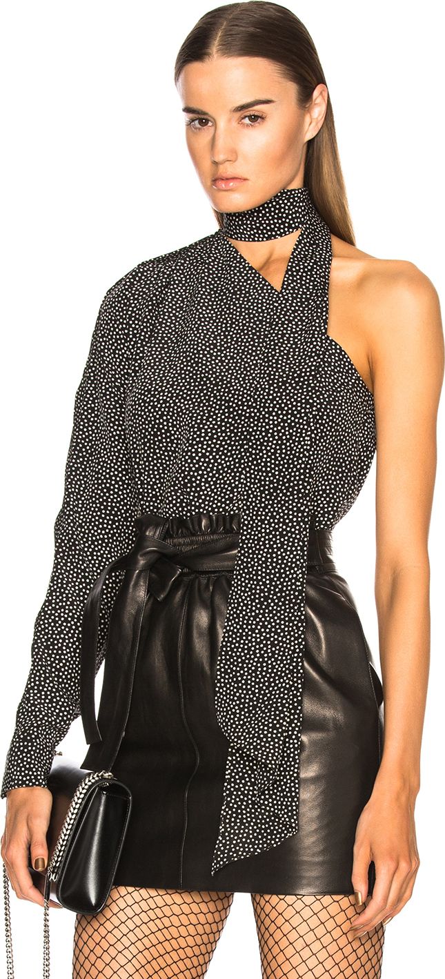 Saint Laurent Cold Shoulder One Sleeve Blouse