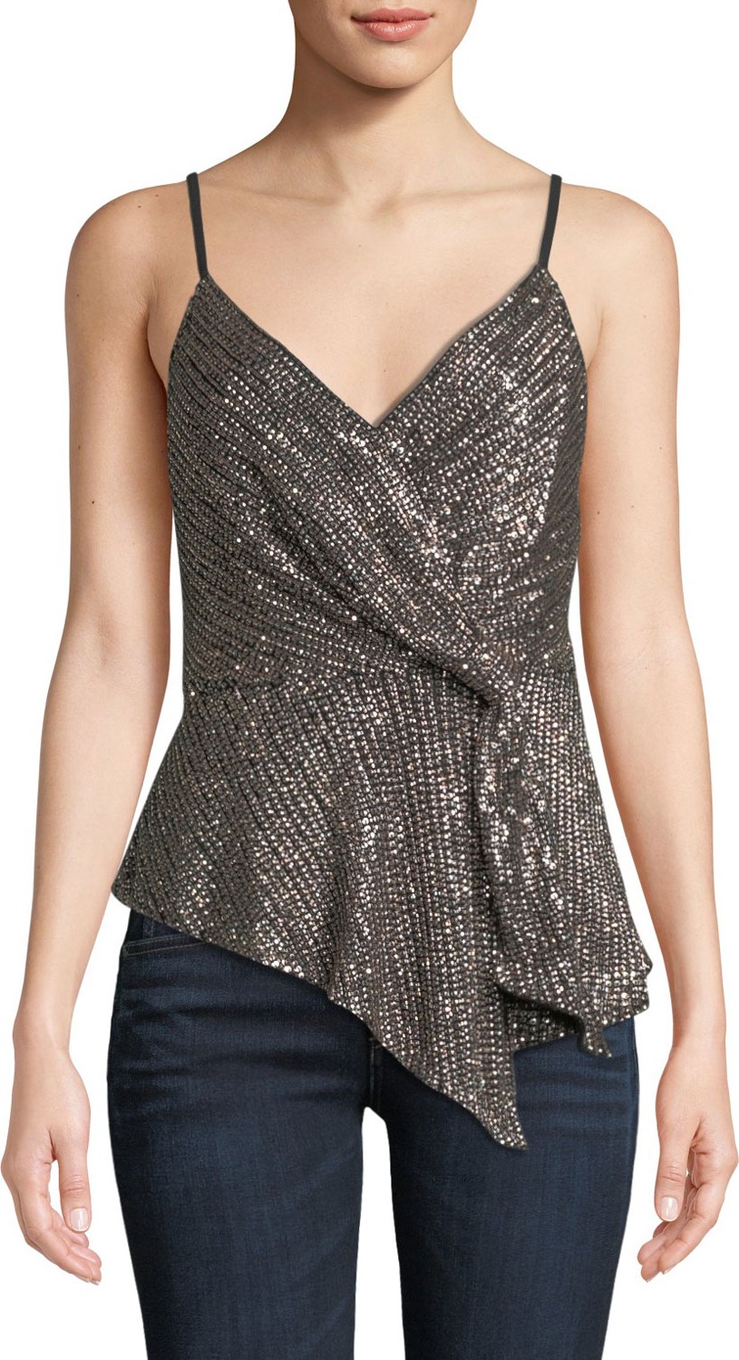 Parker Belinda Sequined Asymmetrical Top