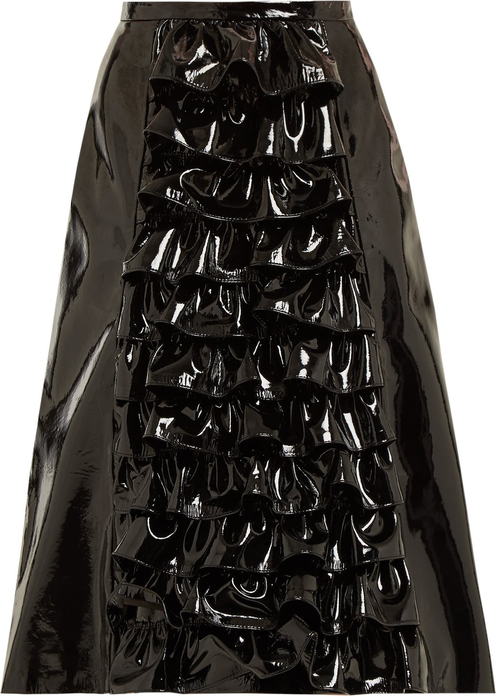 Christopher Kane Ruffled patent-leather skirt