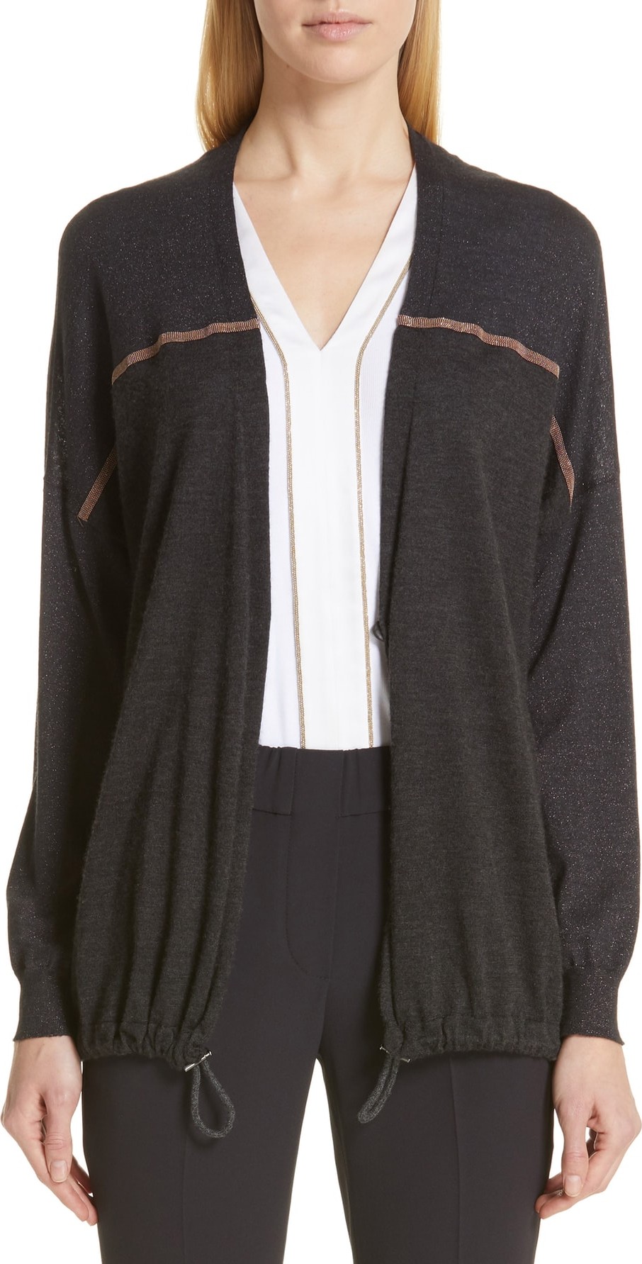 Brunello Cucinelli Monili Embellished Cashmere & Silk Cardigan