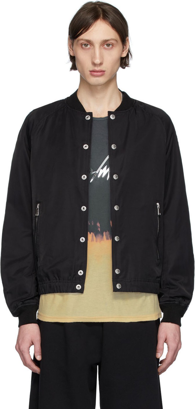 Balmain Black Logo Tape Bomber Jacket