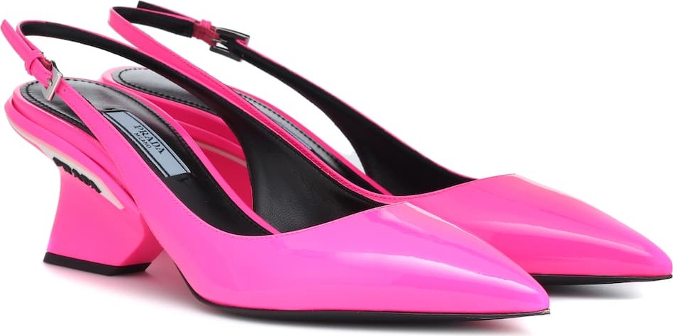 Prada Patent leather slingback pumps