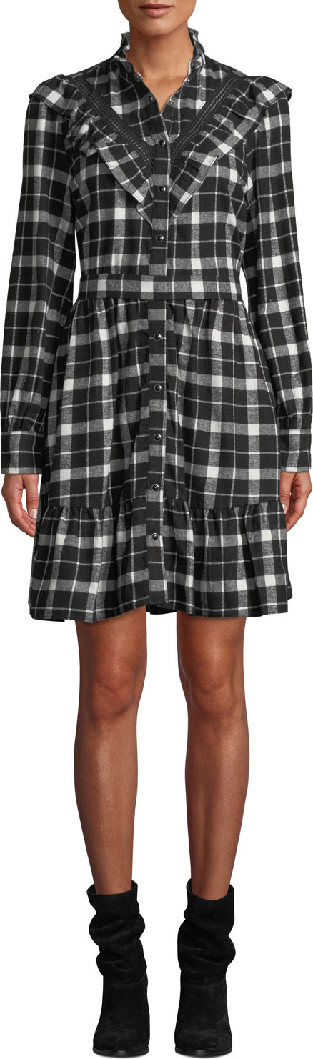 Kate Spade New York rustic plaid flannel shirt dress