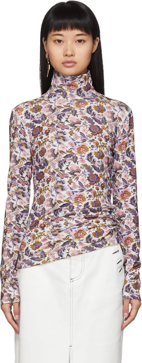 See By Chloé Multicolor Winter Floral Turtleneck