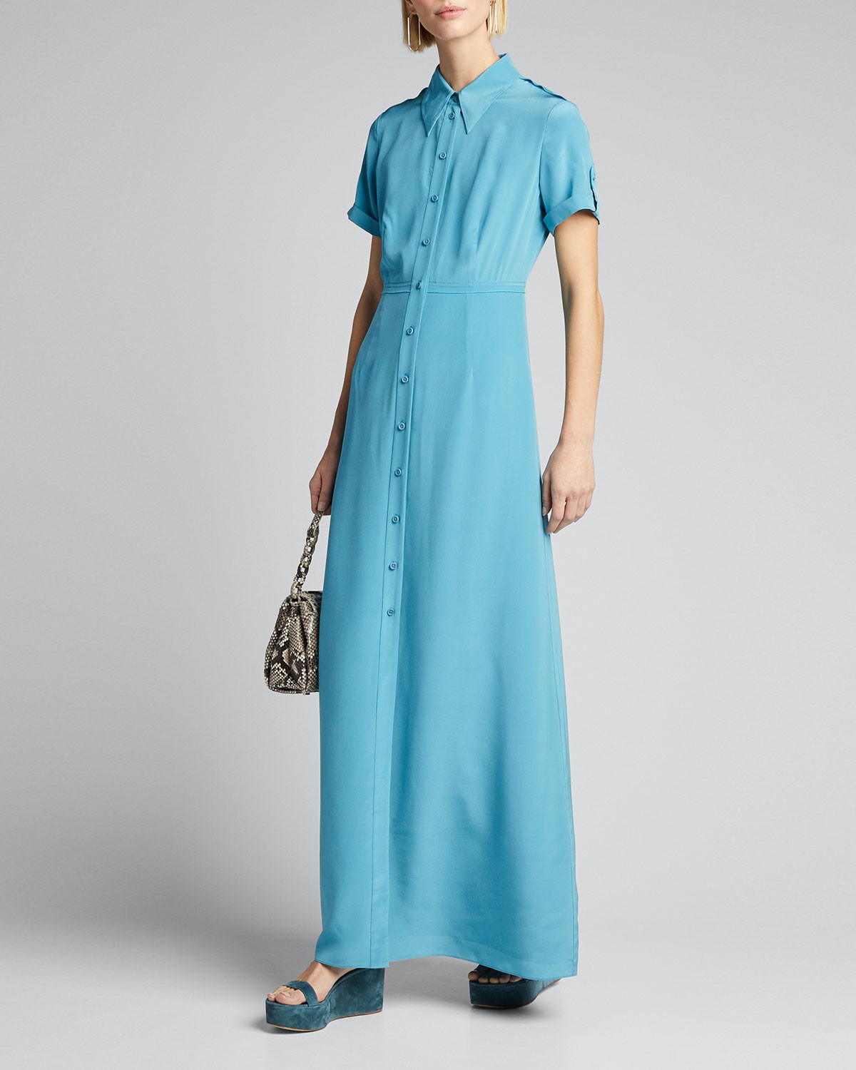 DIANE von FURSTENBERG Georgia Point-Collar Long Shirt Dress