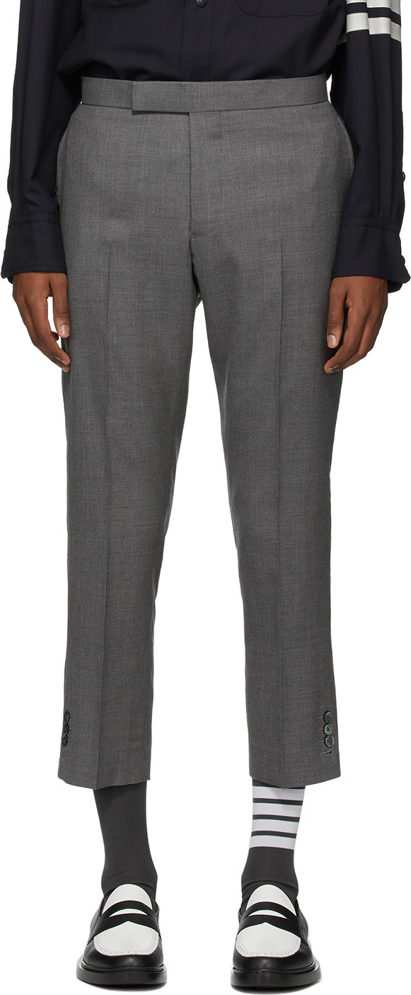Thom Browne Grey Super 120s Vented Trousers
