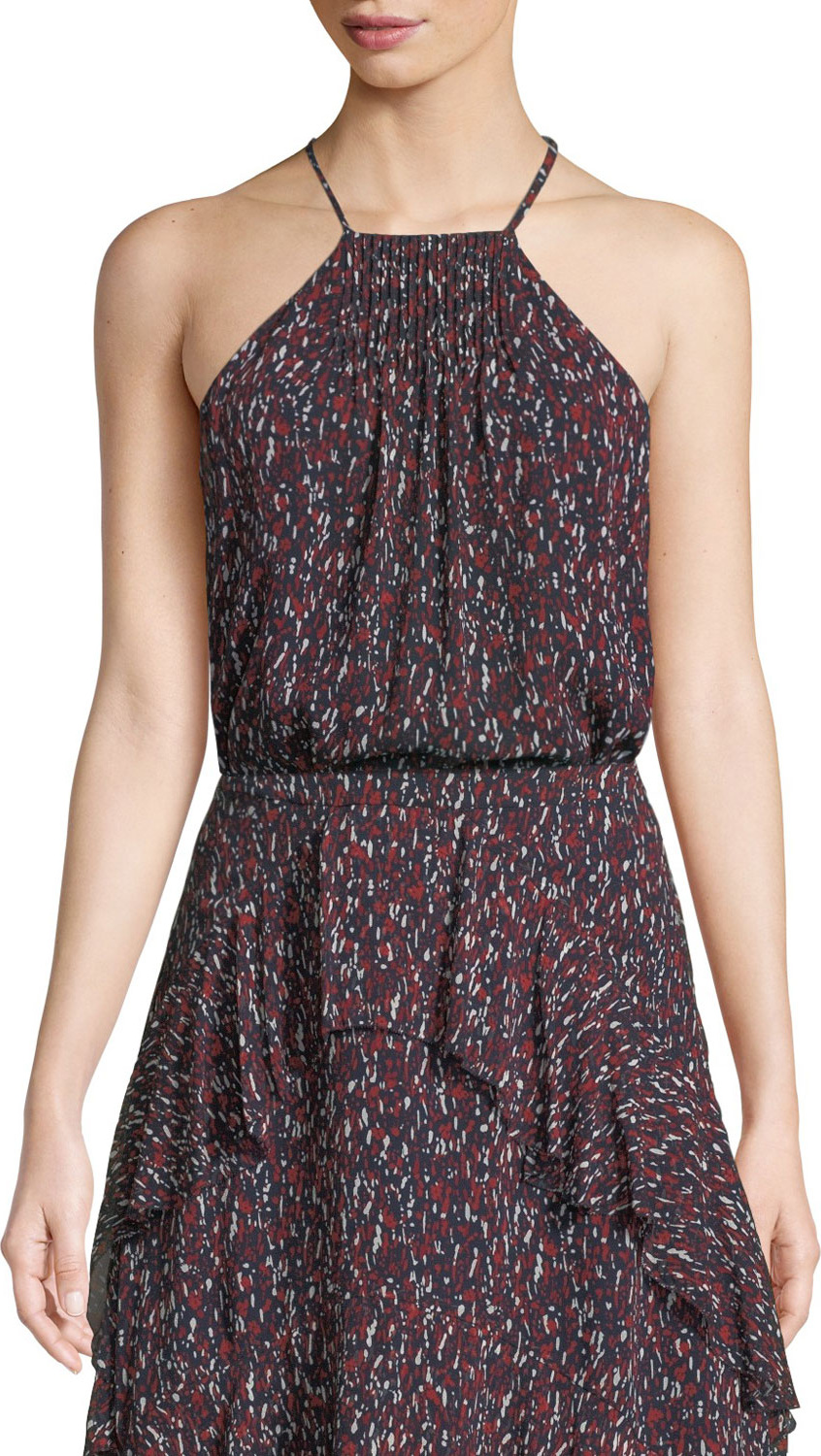 Joie Trianna Printed Silk Halter Top
