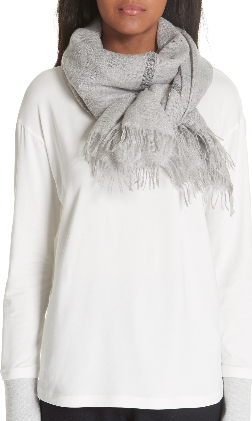 Fabiana Filippi Metallic Stripe Scarf