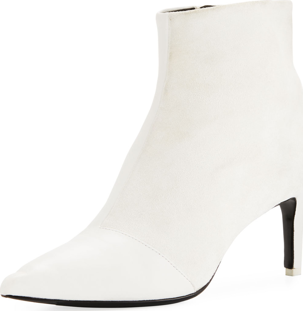 Rag & Bone Beha Mixed Leather & Suede Zip Boot, White