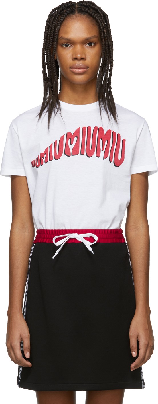 Miu Miu White Psychedelic T-Shirt