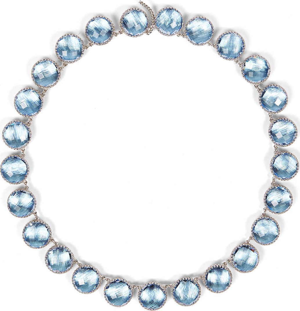 Larkspur & Hawk Olivia Button Riviere Necklace in Chambray Foil
