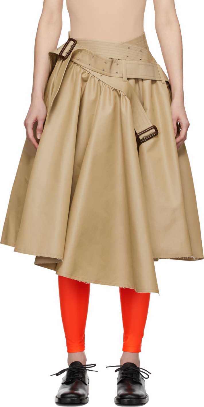 Junya Watanabe Beige Voluminous Trench Skirt