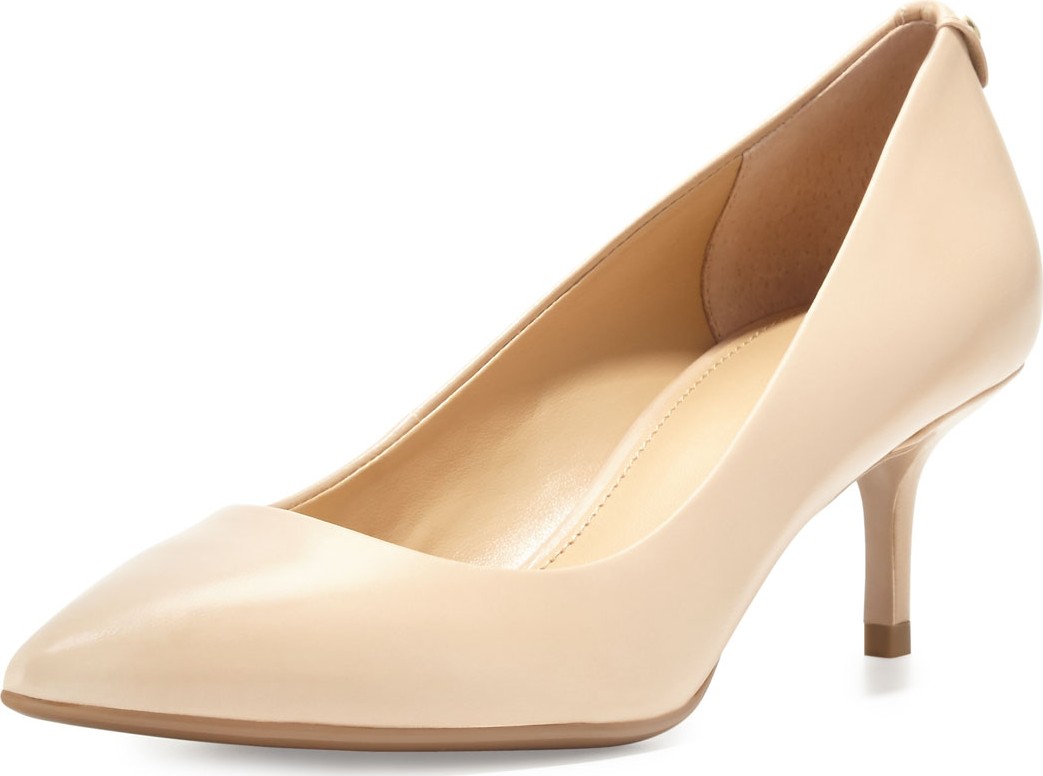 MICHAEL MICHAEL KORS MK-Flex Leather Mid-Heel Pump, Nude MICHAEL MICHAEL KORS MK-Flex Leather Mid-Heel Pump, Nude