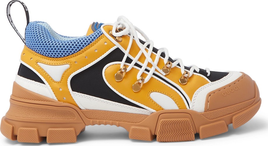 Gucci Flashtrek Rubber, Leather, Mesh and Suede Sneakers