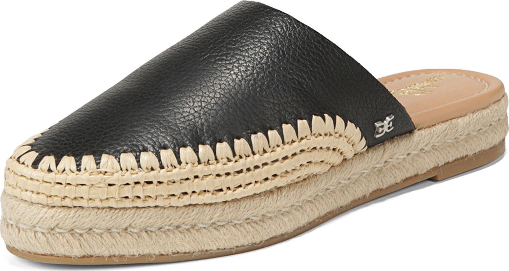 Sam Edelman Austin Tumbled Leather Espadrille Mules