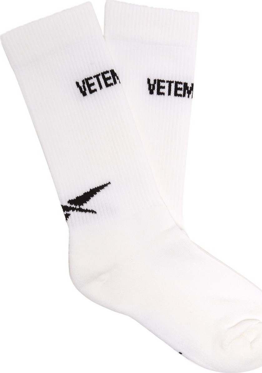 Vetements X Rebook intarsia-logo cotton-blend socks