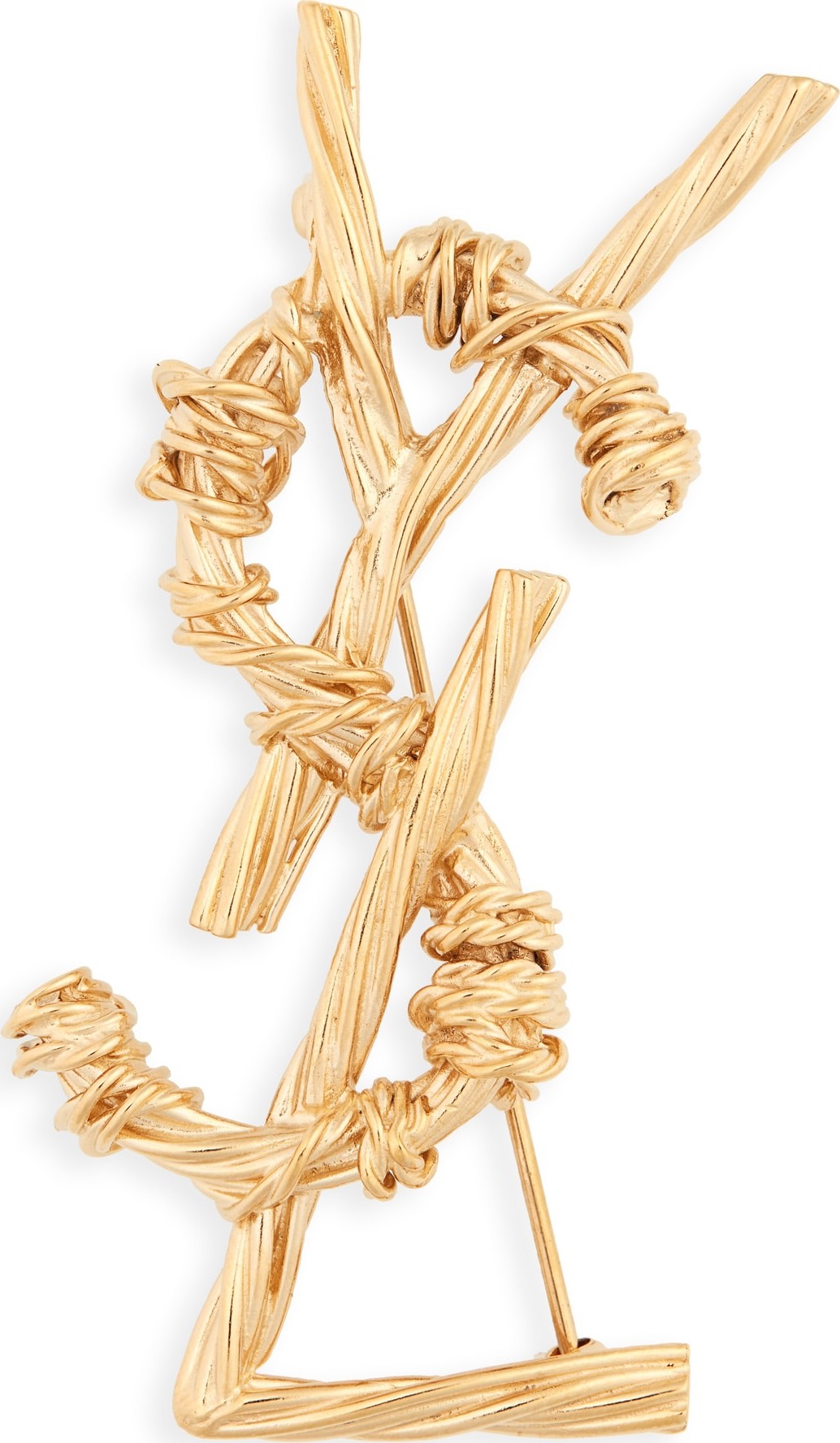 Saint Laurent Rope Textured Monogram Brooch
