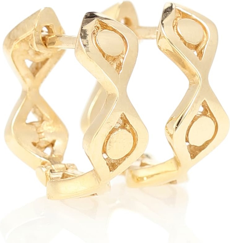 Sydney Evan Evil Eye 14kt gold hoop earrings