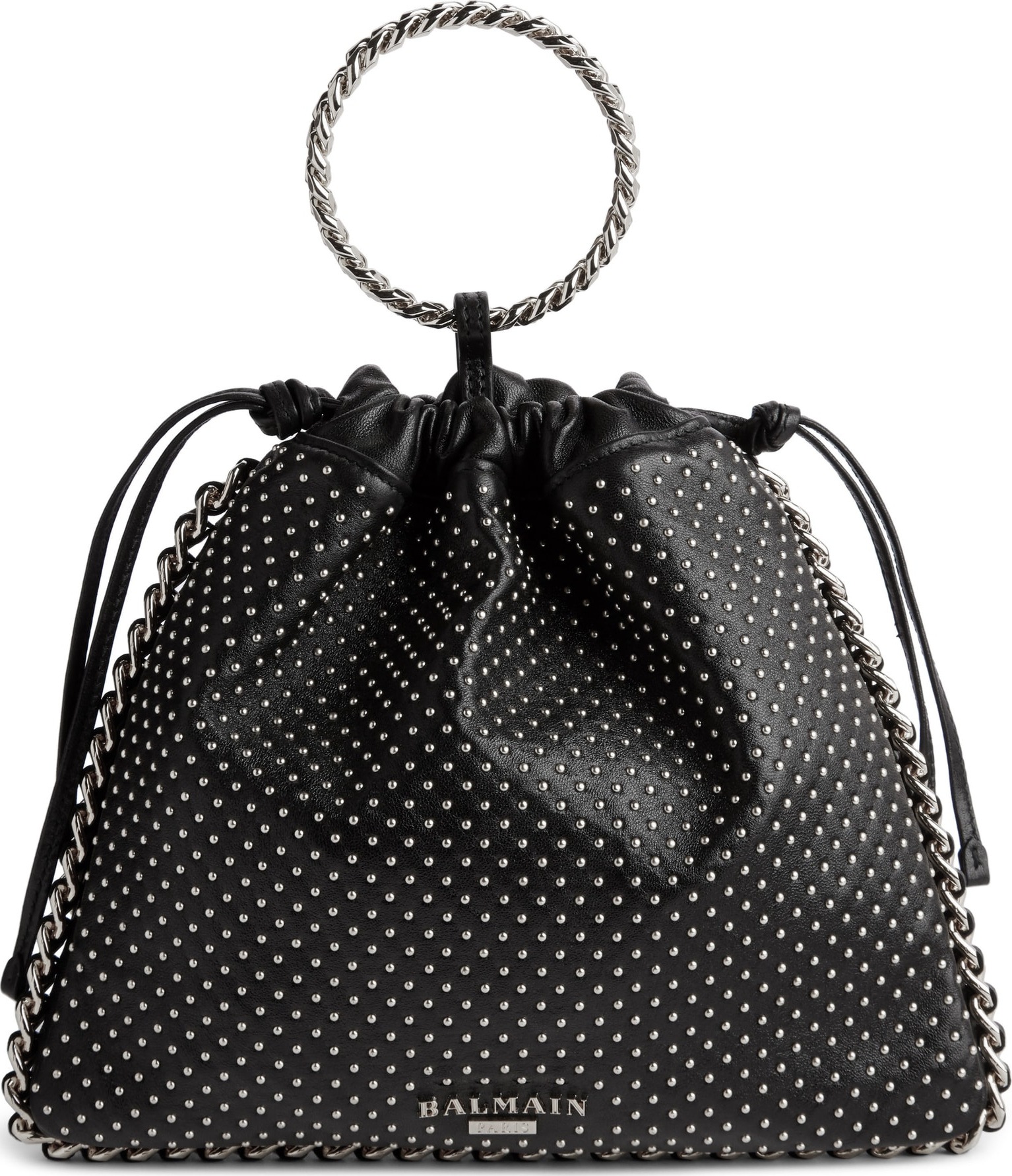 Balmain Studded Leather Bracelet Backpack