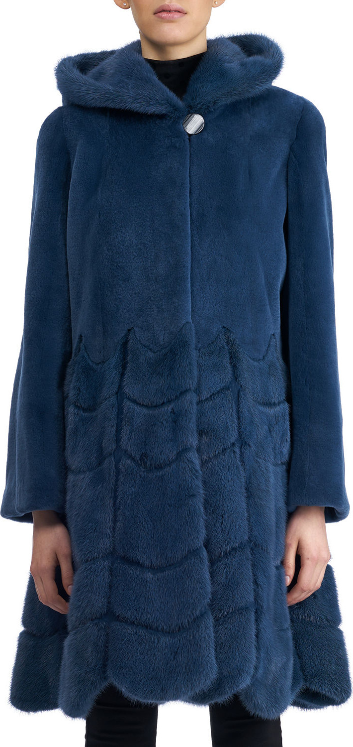 Gorski Sheared Mink Hooded Reversible Coat