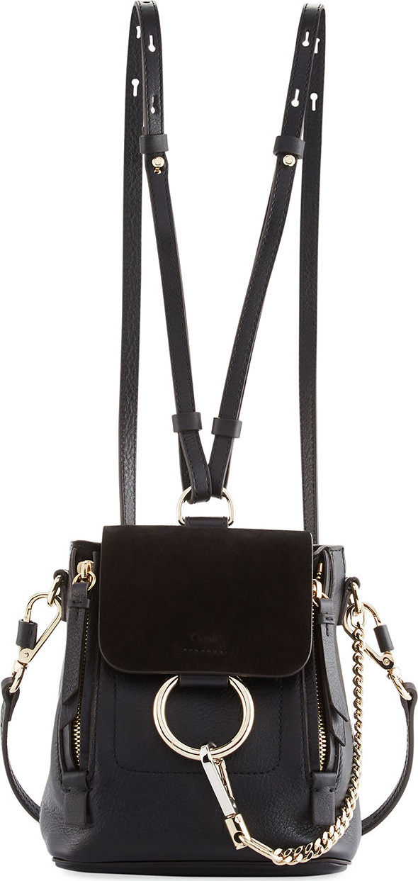 Chloe Faye Mini Leather/Suede Backpack