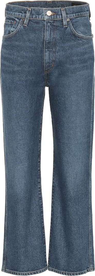 GOLDSIGN High-rise cropped wide-leg jeans