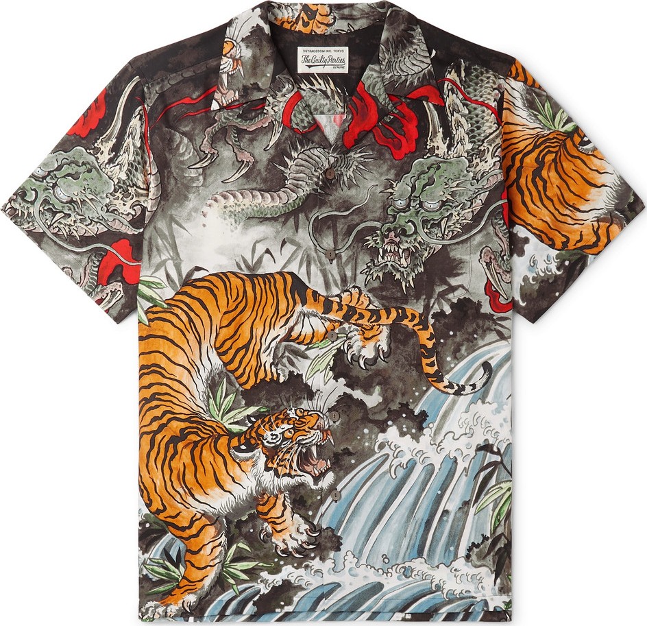 Wacko Maria + Tim Lehi Camp-Collar Printed Voile Shirt