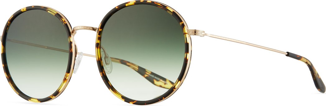 Barton Perreira Joplin Round Metal-Rim Sunglasses