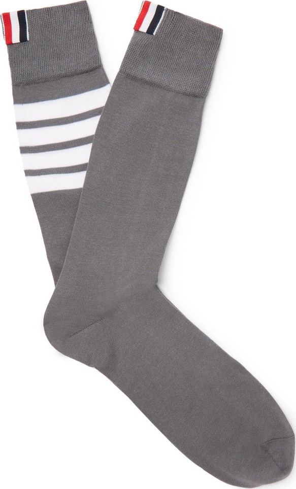 Thom Browne Striped Cotton-Blend Socks