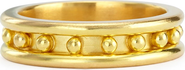 Elizabeth Locke 19k Gold Granulated Stack Ring
