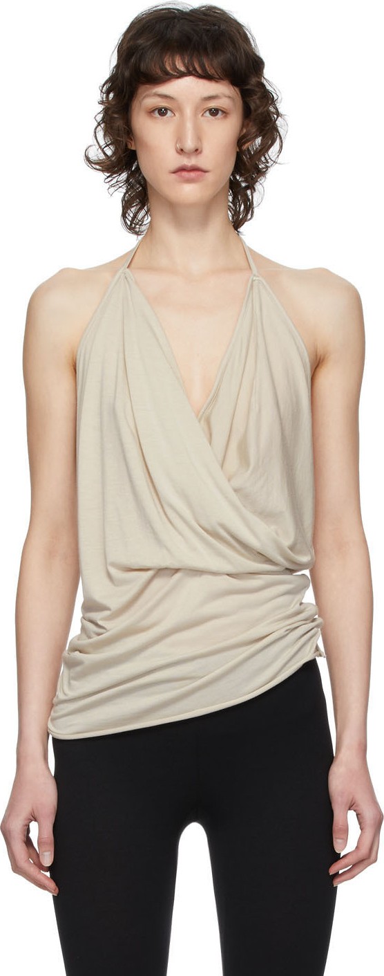 Rick Owens Lilies Grey Heavy Jersey Halter Tank Top