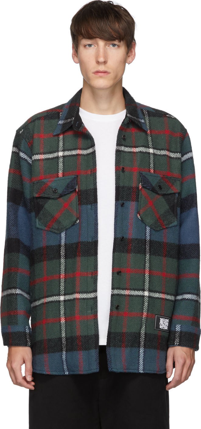 We11done Green English Check Shirt