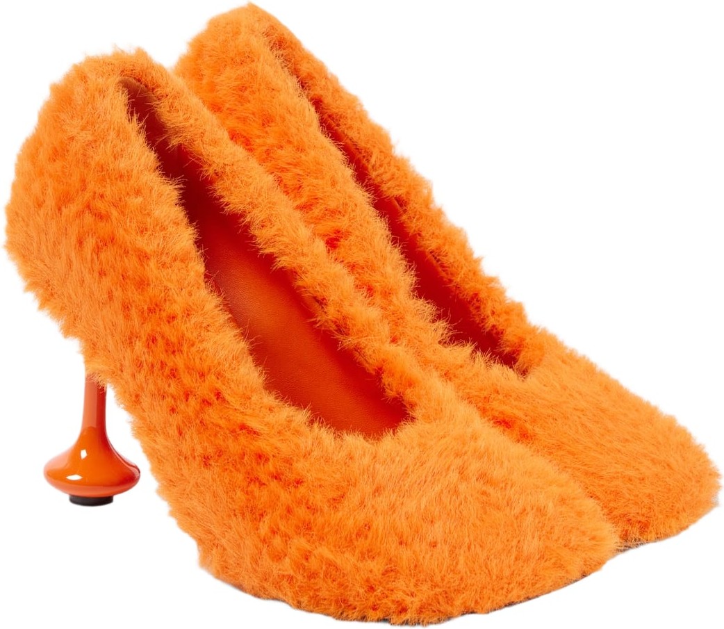LOEWE - Toy 90 faux shearling pumps