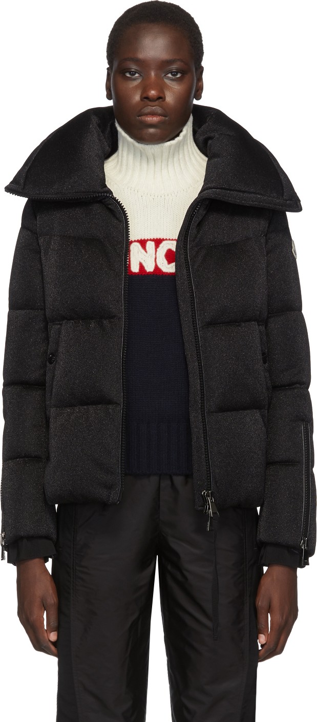 Moncler Black Bandama Shimmer Down Jacket