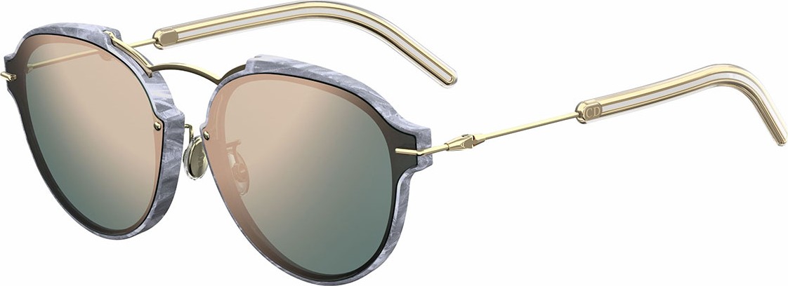 Dior Eclat Notched Mirrored Sunglasses