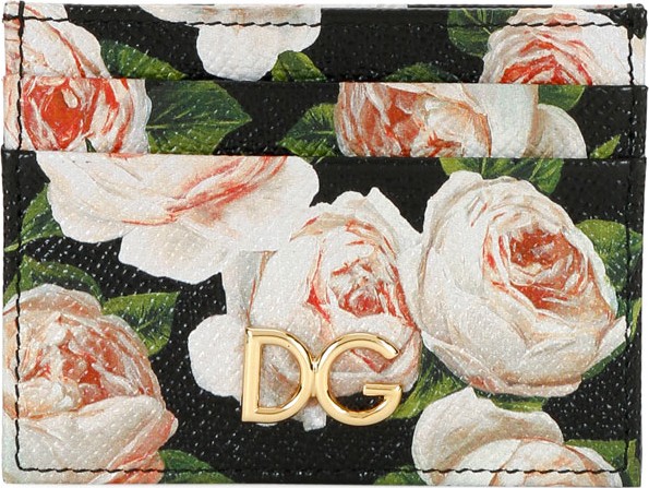 Dolce & Gabbana St. Dauphine Rose-Print Card Case