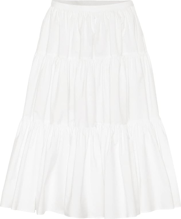 Valentino Cotton-blend poplin midi skirt