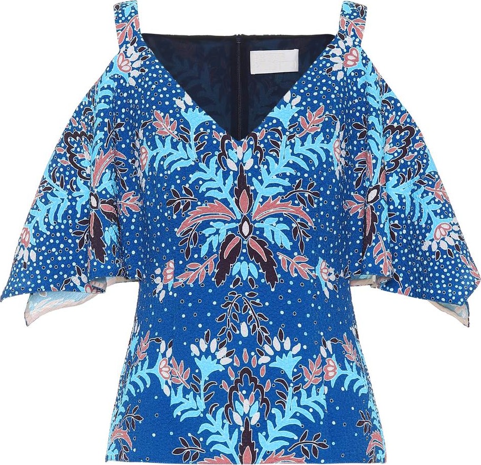 Peter Pilotto Printed cold-shoulder top