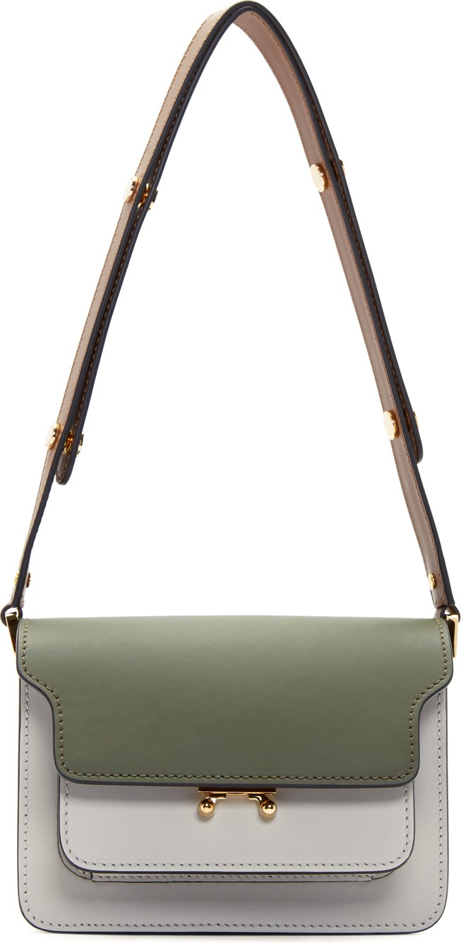 Marni Green & Grey Mini Trunk Bag