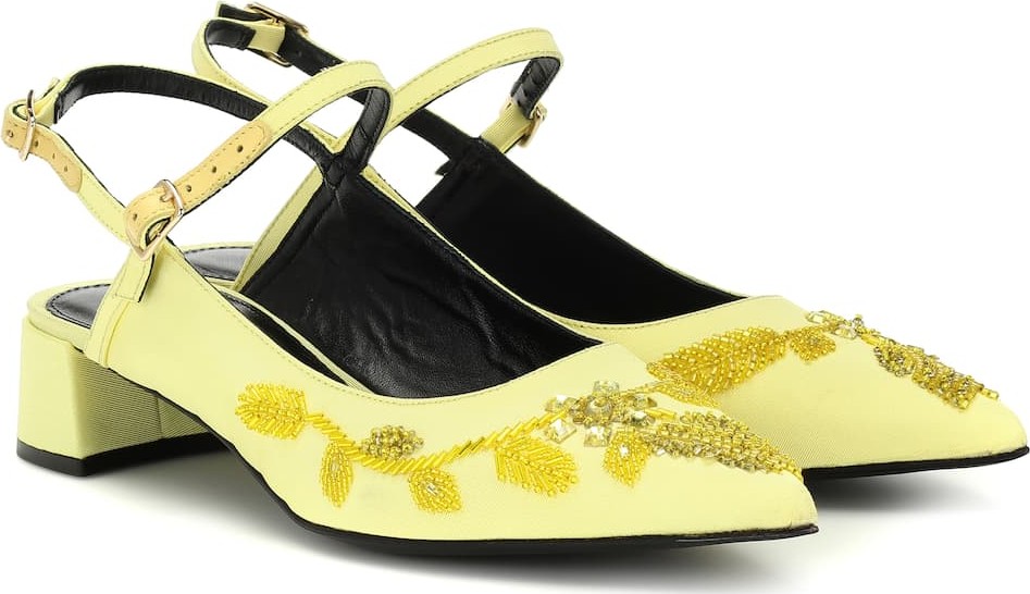 Erdem Aerin floral-embellished pumps